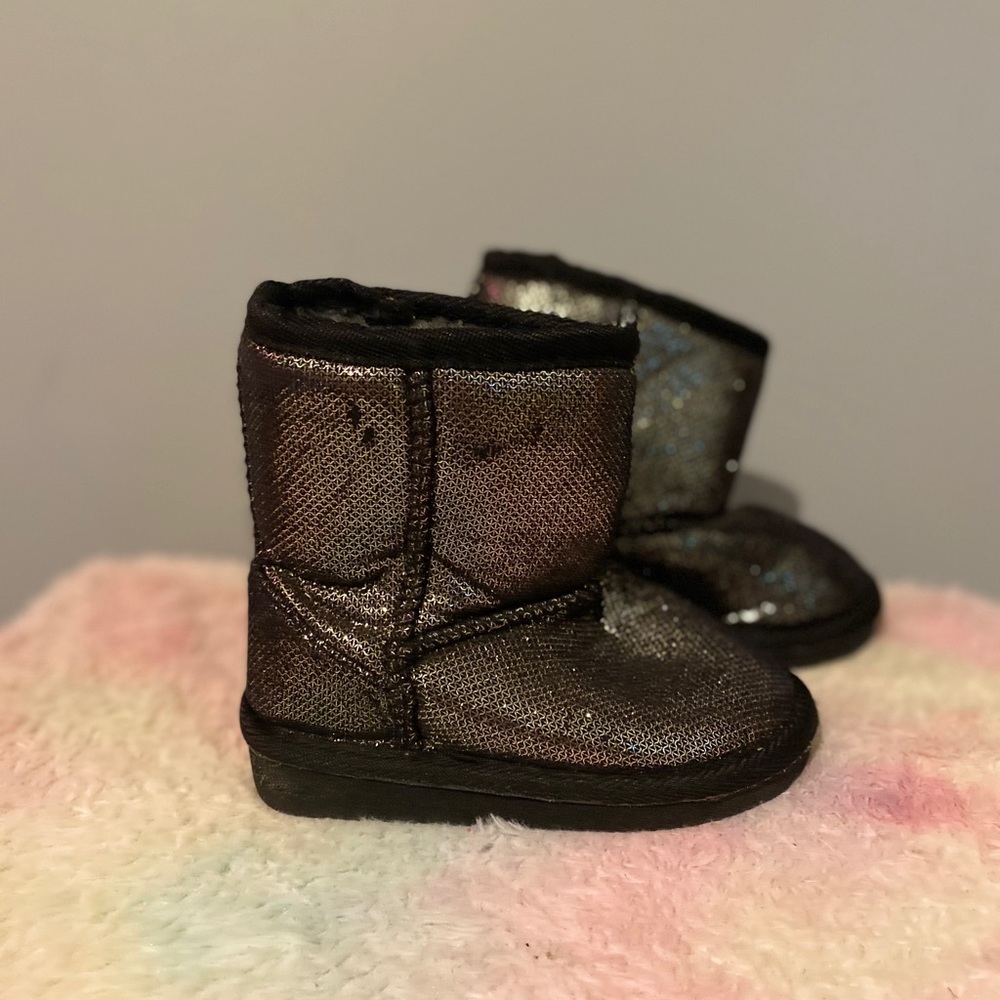 Infants Black Sparkily Boots